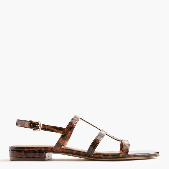 J. Crew Leopard Caged Ankle-Strap Sandals/NIB/10.5M - Picture 3 of 13